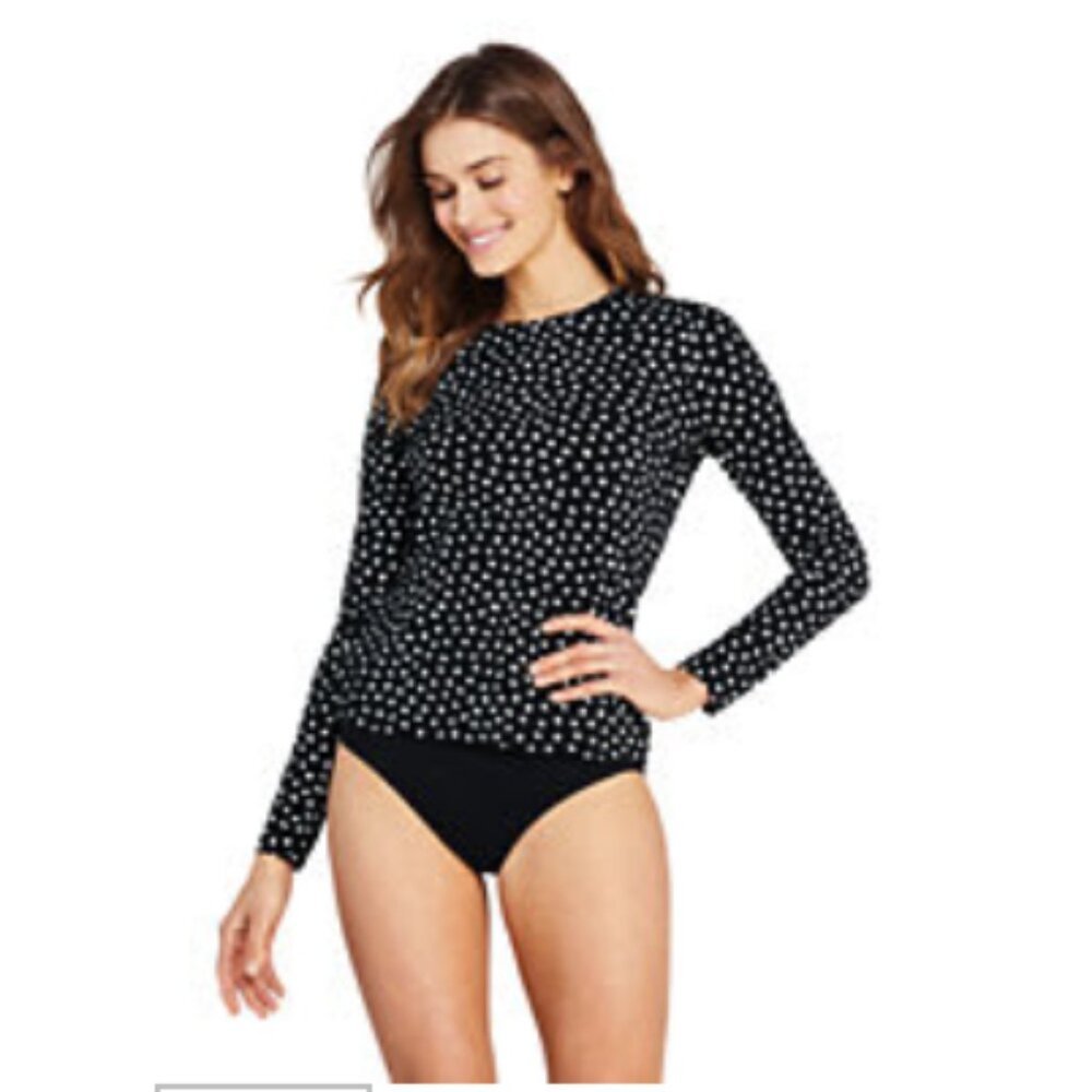 Women's Crew Neck Long Sleeve Rash Guard UPF 50 Sun Protection Modest Swim Tee